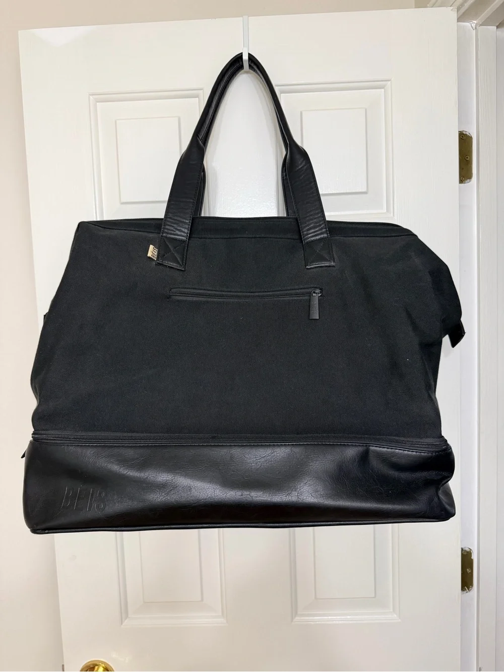 BEIS Black Two-Tier Weekender Travel Tote